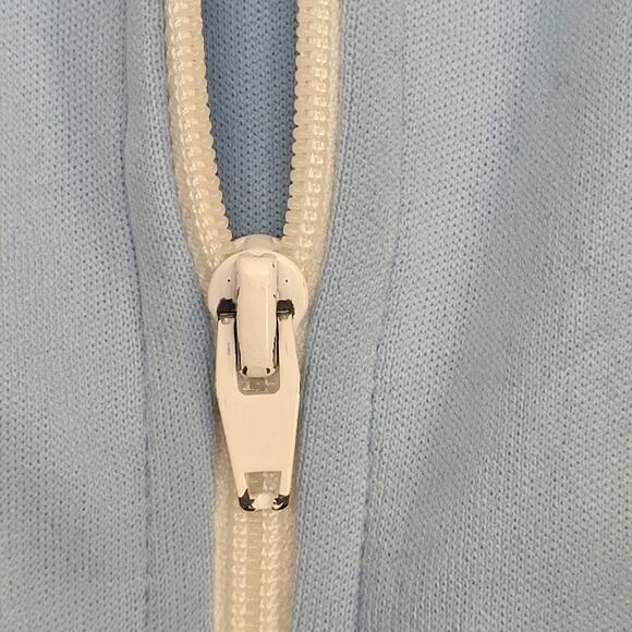 Vintage 80s MOD Stripes Track Jacket Womens Large 21x26 Blue - Picture 10 of 11